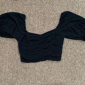 Black Forever21 Ruffled Top